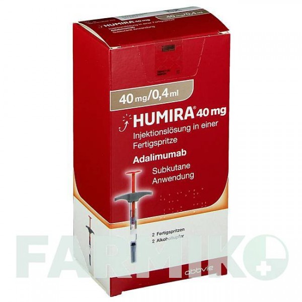 ХУМИРА (HUMIRA) 40 мг/0,4 мл раствор 2 шт - Адалимумаб ABBVIE