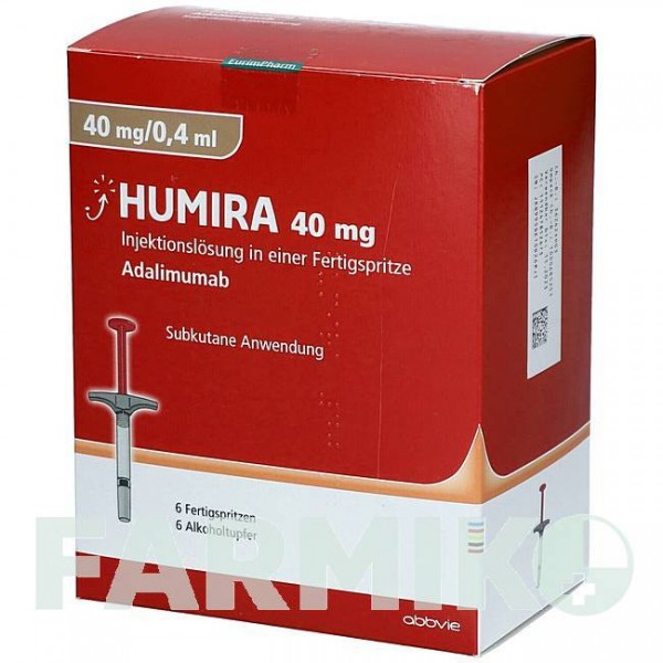 ХУМИРА (HUMIRA) 40 мг/0,4 мл раствор 2 шт - Адалимумаб EURIMPHARM