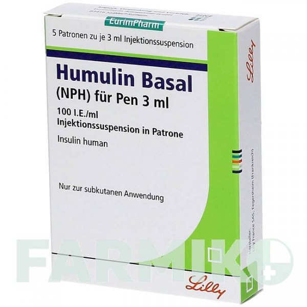 ХУМУЛИН (HUMULIN) суспензия 5x3 мл - Инсулин (человеческий) EURIMPHARM