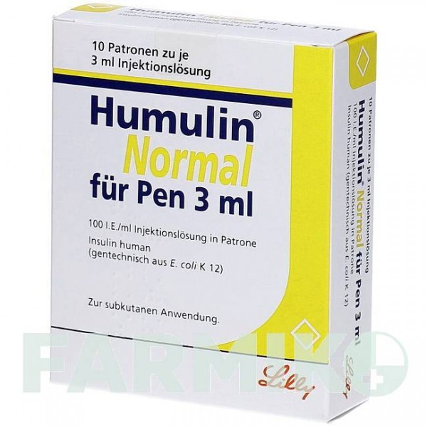 ХУМУЛИН (HUMULIN) раствор 10x3 мл - Инсулин (человеческий) ORIFARM