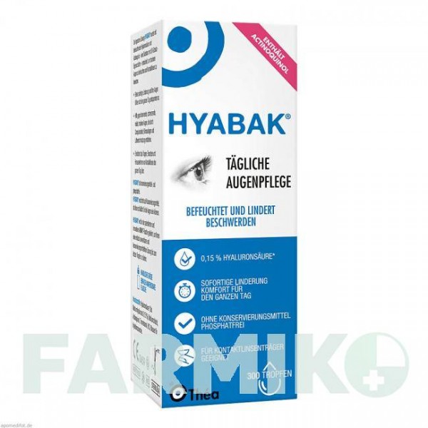 ХІАБАК (HYABAK) краплі 10 мл - Активні речовини THEA FARMA