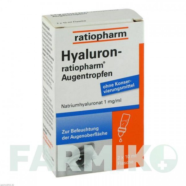 ГИАЛУРОН (HYALURON) капли 2x10 мл - Активные вещества RATIOPHARM
