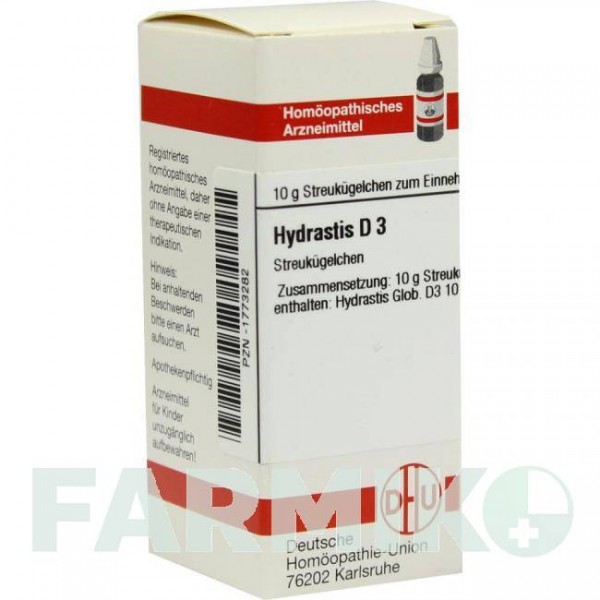 ГИДРАСТИС (HYDRASTIS) D 3 глобули 10 г - Гомеопатия DHU