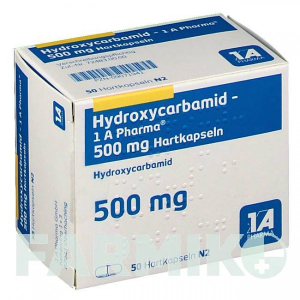 ГІДРОКСИКАРБАМІД (HYDROXYCARBAMID) 500 мг капсули 50 шт - Гідроксикарбамід 1 A PHARMA