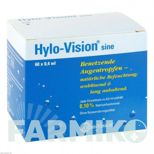ХИЛО ВИЗИОН (HYLO VISION) пипетки 60x0,4 мл - Активные вещества OMNIVISION