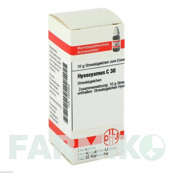 ГИОСЦИАМУС (HYOSCYAMUS) C 30 глобули 10 г - Гомеопатия DHU