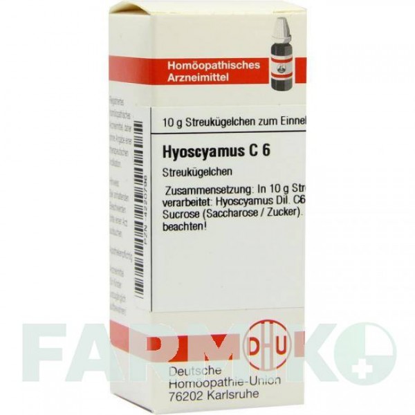 ГИОСЦИАМУС (HYOSCYAMUS) C 6 глобули 10 г - Гомеопатия DHU