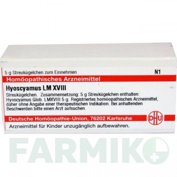 ГИОСЦИАМУС (HYOSCYAMUS) LM XVIII глобули 5 г - Гомеопатия DHU