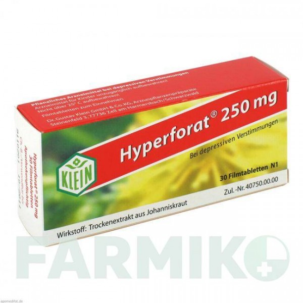 ГІПЕРФОРАТ (HYPERFORAT) 250 мг таблетки 30 шт - Звіробій DR.GUSTAV KLEIN
