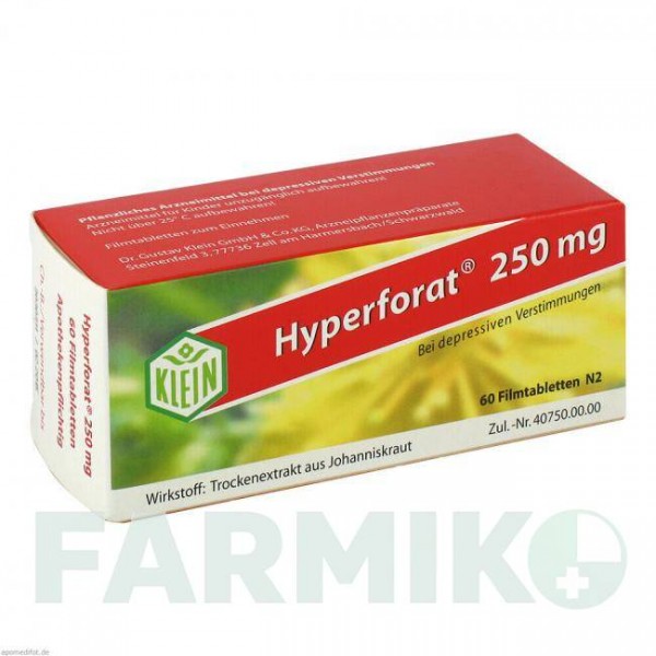 ГІПЕРФОРАТ (HYPERFORAT) 250 мг таблетки 60 шт - Звіробій DR.GUSTAV KLEIN