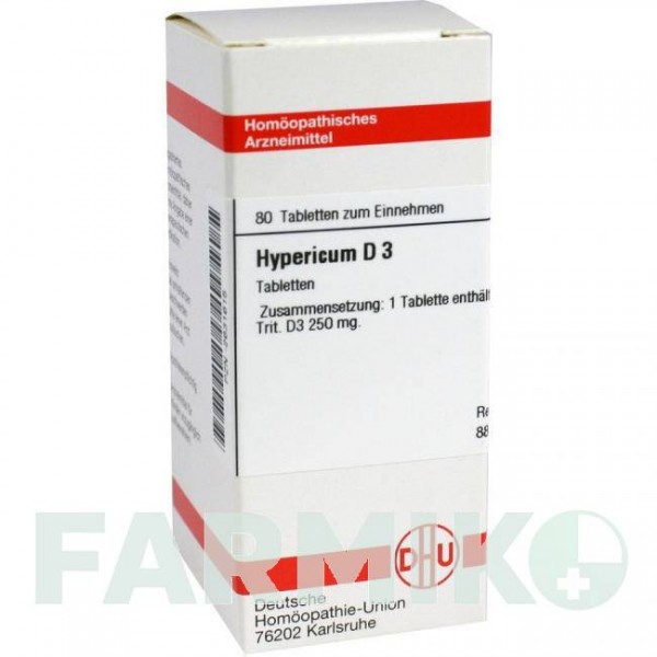 ГИПЕРИКУМ (HYPERICUM) D 3 таблетки 80 шт - Гомеопатия DHU