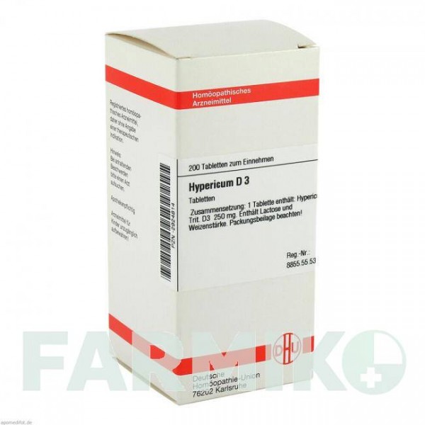 ГИПЕРИКУМ (HYPERICUM) D 3 таблетки 200 шт - Гомеопатия DHU