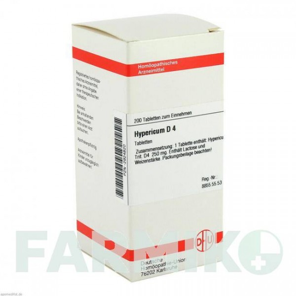 ГИПЕРИКУМ (HYPERICUM) D 4 таблетки 200 шт - Гомеопатия DHU