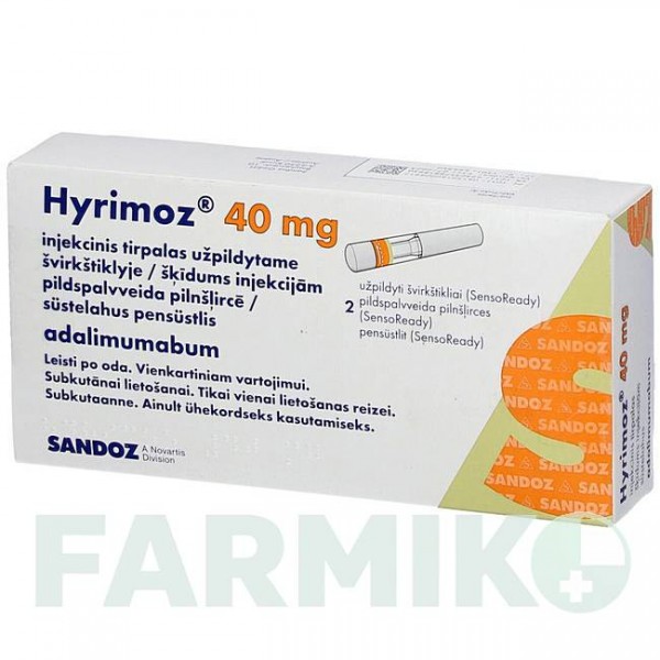 ХИРИМОЗ (HYRIMOZ) 40 мг/0,8 мл раствор 2 шт - Адалимумаб ABACUS MEDICINE