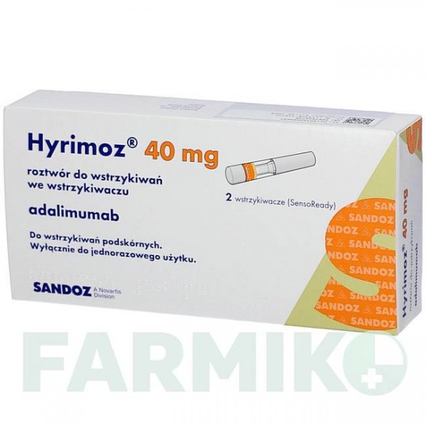 ХИРИМОЗ (HYRIMOZ) 40 мг/0,8 мл раствор 2 шт - Адалимумаб HAEMATO PHARM