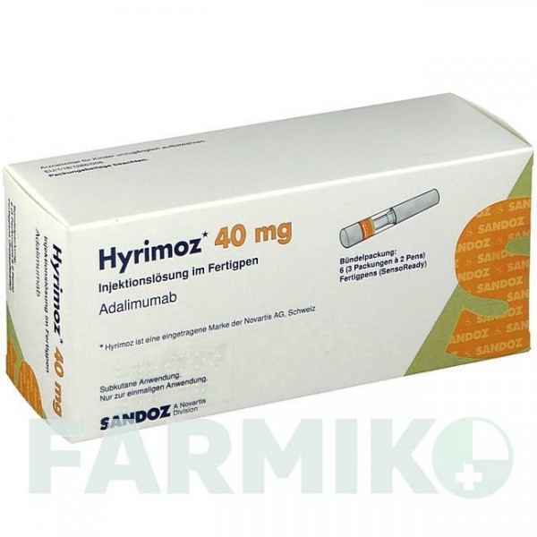 ХІРІМОЗ (HYRIMOZ) 40 мг/0,8 мл розчин 2 шт - Адалімумаб KOHLPHARMA