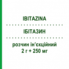 ИБИТАЗИН (IBITAZINA) 2 г + 250 мг раствор инъекционный 4 мл - Пиперациллин, Ингибиторы бета-лактамаз IBIGEN
