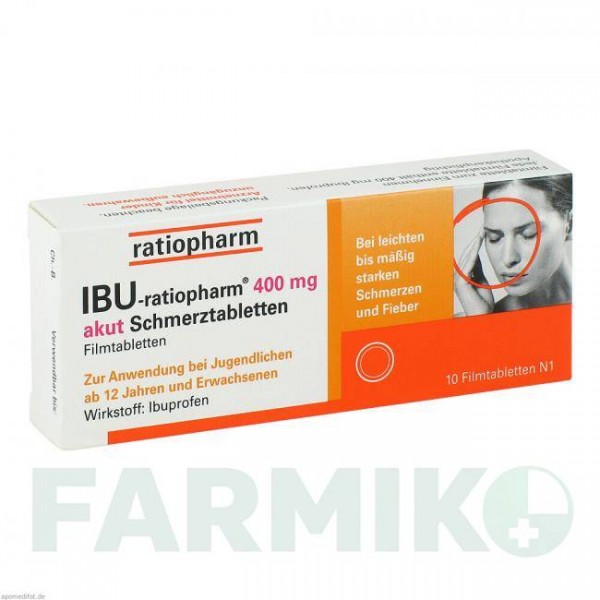 ИБУ (IBU) 400 мг таблетки 10 шт - Ибупрофен RATIOPHARM