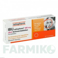 ИБУ (IBU) 400 мг таблетки 20 шт - Ибупрофен RATIOPHARM