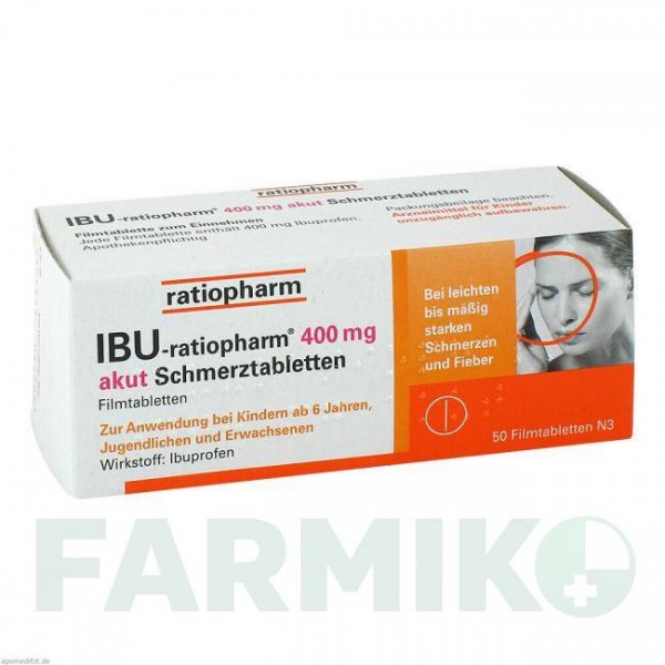 ІБУ (IBU) 400 мг таблетки 50 шт - Ібупрофен RATIOPHARM