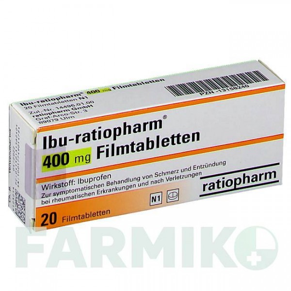 ИБУ (IBU) 400 мг таблетки 20 шт - Ибупрофен RATIOPHARM