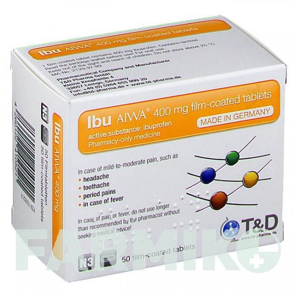 ИБУ (IBU) 400 мг таблетки 50 шт - Ибупрофен T & D PHARMA