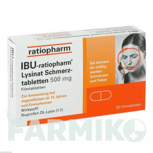 ИБУ (IBU) 500 мг таблетки 20 шт - Ибупрофен RATIOPHARM