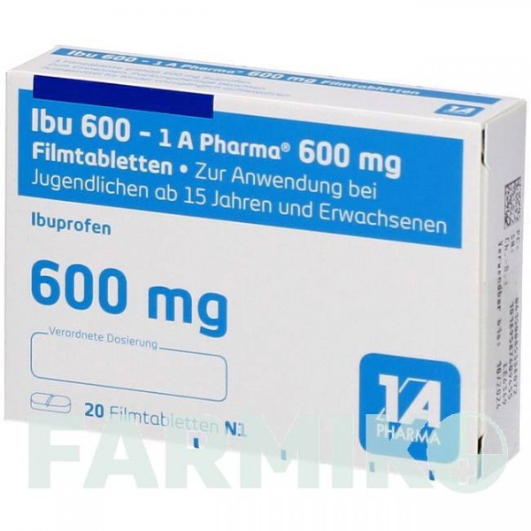 ИБУ (IBU) 600 таблетки 20 шт - Ибупрофен 1 A PHARMA