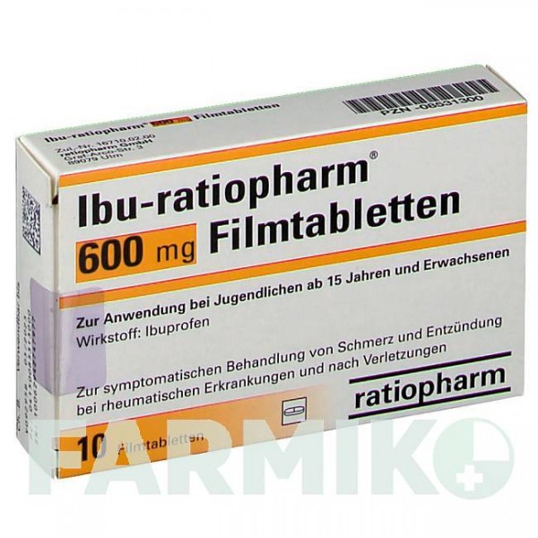 ИБУ (IBU) 600 мг таблетки 10 шт - Ибупрофен RATIOPHARM