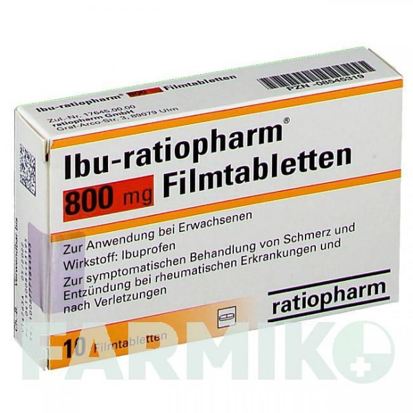 ІБУ (IBU) 800 мг таблетки 10 шт - Ібупрофен RATIOPHARM