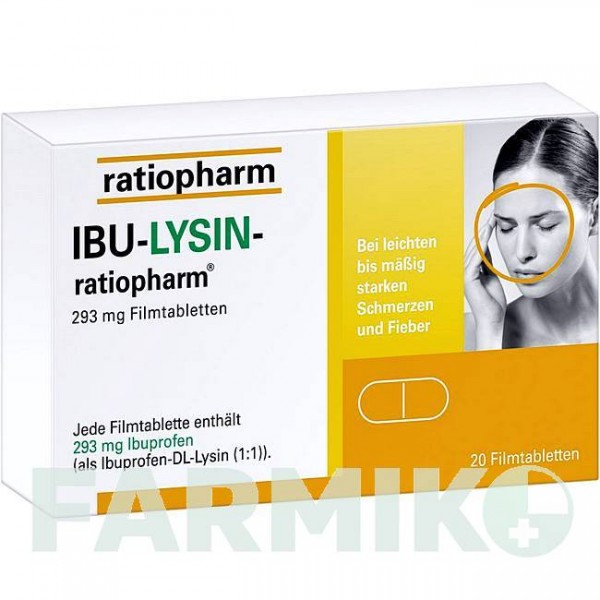 ІБУ ЛІЗИН (IBU LYSIN) 293 мг таблетки 20 шт - Ібупрофен RATIOPHARM