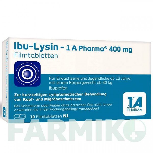 ІБУ ЛІЗИН (IBU LYSIN) 400 мг таблетки 10 шт - Ібупрофен 1 A PHARMA