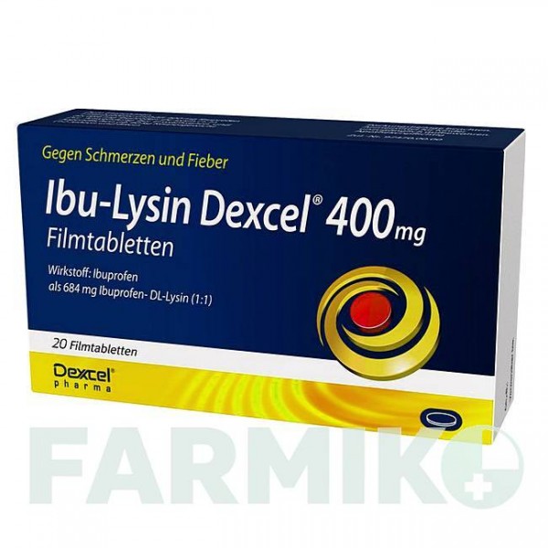ИБУ ЛИЗИН (IBU LYSIN) 400 мг таблетки 20 шт - Ибупрофен DEXCEL PHARMA
