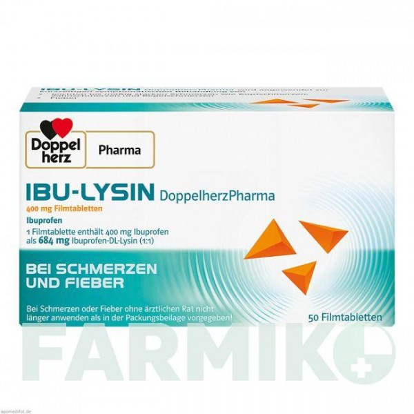 ИБУ ЛИЗИН (IBU LYSIN) 400 мг таблетки 50 шт - Ибупрофен QUEISSER PHARMA
