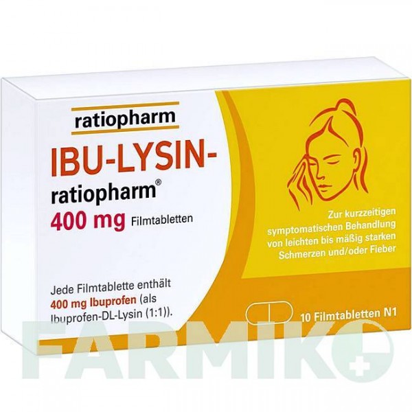 ИБУ ЛИЗИН (IBU LYSIN) 400 мг таблетки 10 шт - Ибупрофен RATIOPHARM