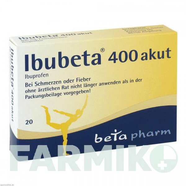 ИБУБЕТА (IBUBETA) 400 таблетки 20 шт - Ибупрофен BETAPHARM
