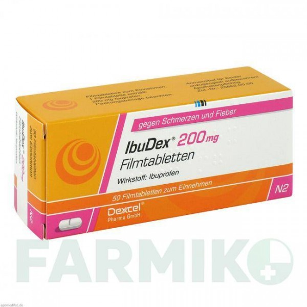 ІБУДЕКС (IBUDEX) 200 мг таблетки 50 шт - Ібупрофен DEXCEL PHARMA