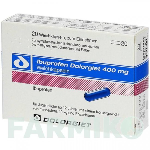 ІБУПРОФЕН (IBUPROFEN) 400 мг капсули 20 шт - Ібупрофен DR.THEISS NATURWAREN
