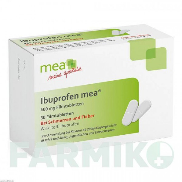 ИБУПРОФЕН (IBUPROFEN) 400 мг таблетки 30 шт - Ибупрофен SANACORP PHARMAHANDEL