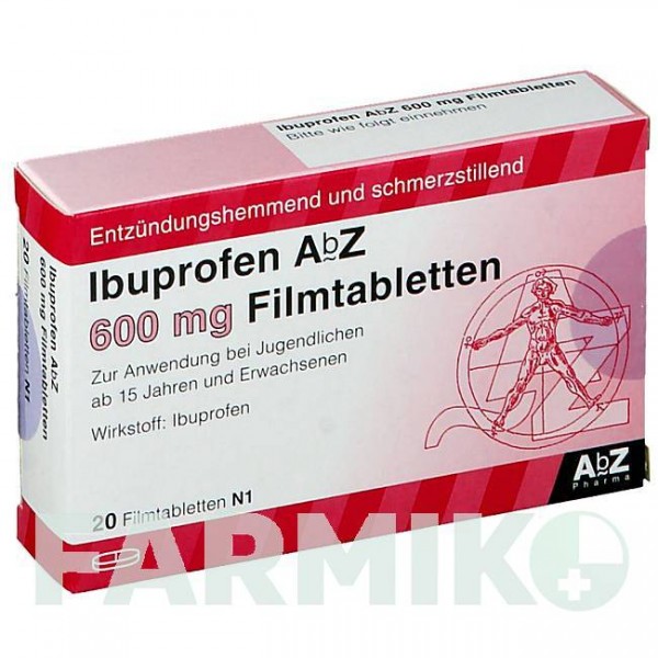 ИБУПРОФЕН (IBUPROFEN) 600 мг таблетки 20 шт - Ибупрофен ABZ PHARMA