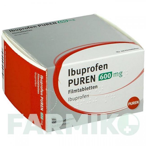 ИБУПРОФЕН (IBUPROFEN) 600 мг таблетки 100 шт - Ибупрофен PUREN PHARMA