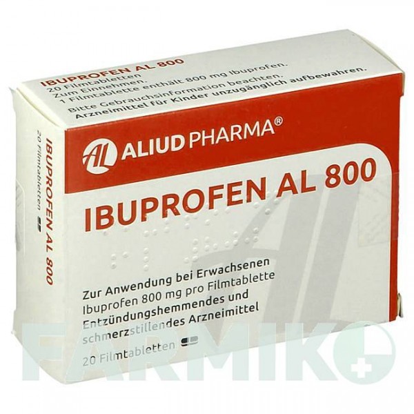 ИБУПРОФЕН (IBUPROFEN) 800 таблетки 20 шт - Ибупрофен ALIUD PHARMA