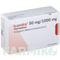 ІКАНДРА (ICANDRA) 50 мг/1000 мг таблетки 30 шт - Метформін, Вілдагліптин NOVARTIS