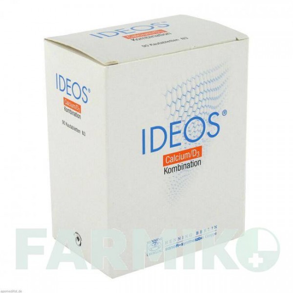 ИДЕОС (IDEOS) 500 мг/400 МЕ таблетки 90 шт - Кальция карбонат, Колекальциферол LABORATOIRE INNOTECH