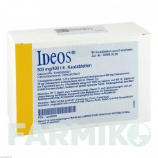 ІДЕОС (IDEOS) 500 мг/400 МО таблетки 90 шт - Кальцію карбонат, Колекальциферол PHARMA GERKE