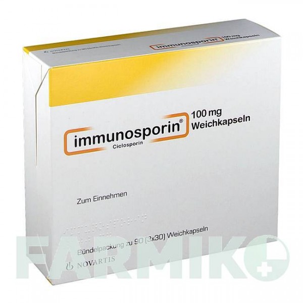 ИММУНОСПОРИН (IMMUNOSPORIN) 100 мг капсулы 90 шт - Циклоспорин NOVARTIS