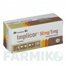 ИМПЛИКОР (IMPLICOR) 50 мг/5 мг таблетки 28 шт - Метопролол, Ивабрадин SERVIER