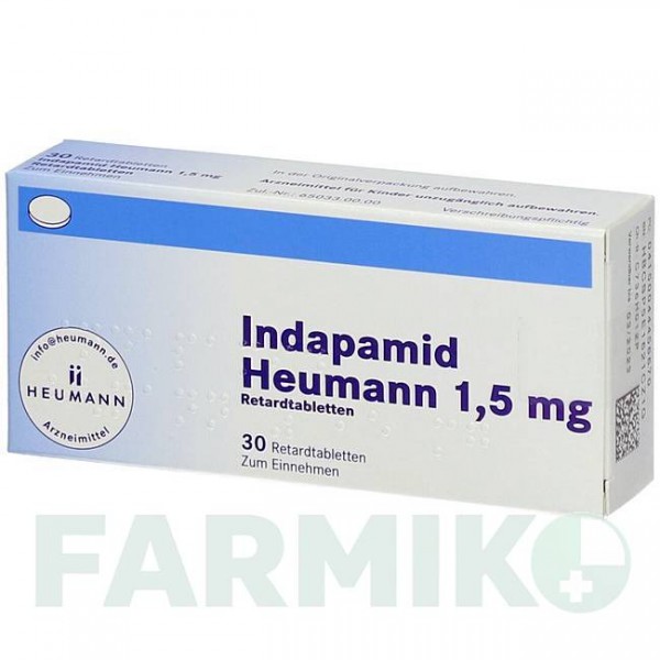 ИНДАПАМИД (INDAPAMID) 1,5 мг таблетки 30 шт - Индапамид HEUMANN PHARMA