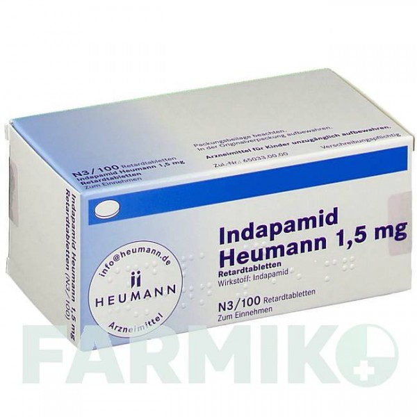 ИНДАПАМИД (INDAPAMID) 1,5 мг таблетки 100 шт - Индапамид HEUMANN PHARMA