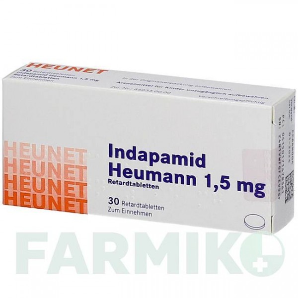 ИНДАПАМИД (INDAPAMID) 1,5 мг таблетки 30 шт - Индапамид HEUNET PHARMA